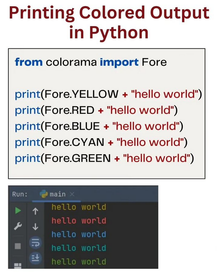 Color output. Color output