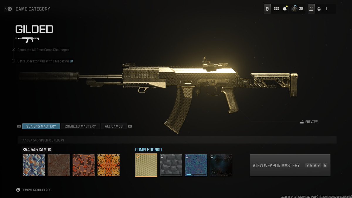 PowerFormed's tweet image. First GOLD complete #PS5Share, #CallofDutyModernWarfareIII