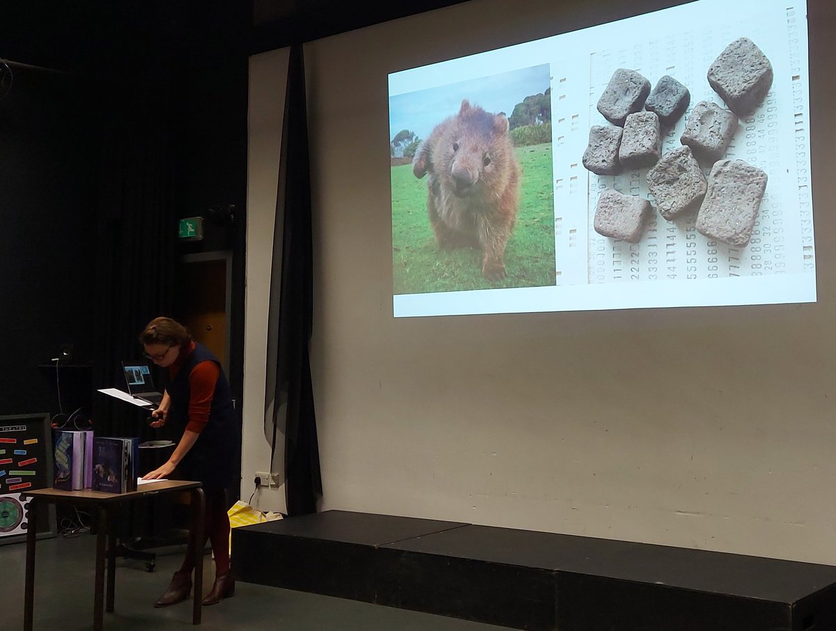 Fascinating presentation from @isabelwriting at @SomersetCbg #NNFN2023 conference. Loved hearing about the questions scientists ask... Are cats liquid or solid? Why is wombat poo shaped like this?