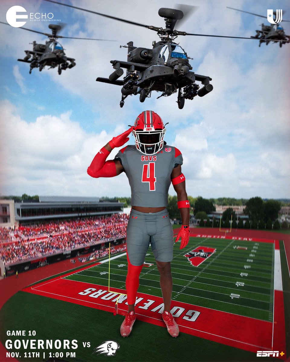 GovsFB's tweet photo. It’s time to stand up and defend The Fort on Military Appreciation Day… 𝗜𝗧’𝗦 𝗚𝗔𝗠𝗘𝗗𝗔𝗬! 🎩🏈

#ChaseTheLion | #LetsGoPeay https://t.co/MWJHKyuQTh