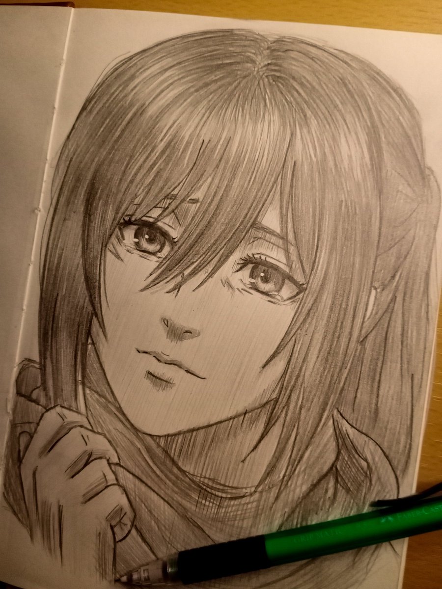 ArtofJC's tweet photo. "Thank you for wrapping this scarf around me..." #AttackonTitanFinalSeason #MikasaAckerman https://t.co/yrVkiLQ6Ym