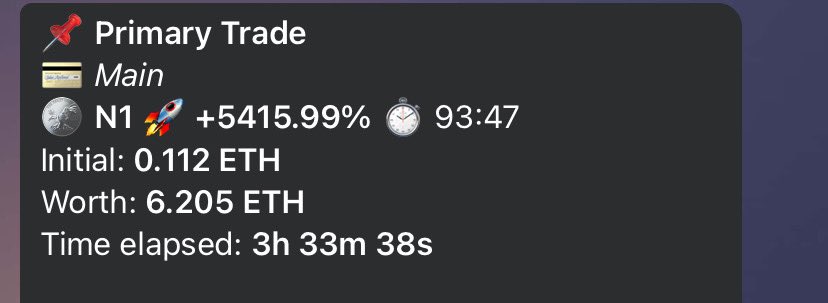 SHAMSKY π§ (@shamilbit) on Twitter photo Whale tracking is starting to pay off
Yesterday managed to buy <a href="/N1ChipETH/">Vision Chip | $N1</a> token at MC $32000
Secured 20X the rest is held until MC 10M π
#N1 $GROK $OPTIMUS $X $XAI #N1 Whale tracking is starting to pay off
Yesterday managed to buy <a href="/N1ChipETH/">Vision Chip | $N1</a> token at MC $32000
Secured 20X the rest is held until MC 10M π
#N1 $GROK $OPTIMUS $X $XAI #N1