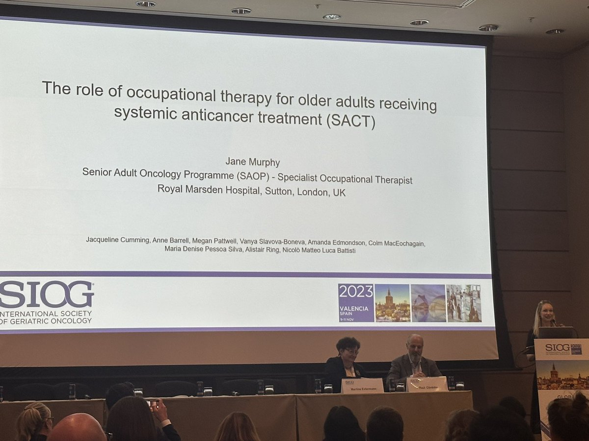 Nearly 50% of #older #cancer survivors required #occupationaltherapy interventions to address IADLs 

Given links 🪢 between disability and adverse outcomes, OT is an essential member of the cancer care delivery team. 

#SIOG2023 #CancerRehab