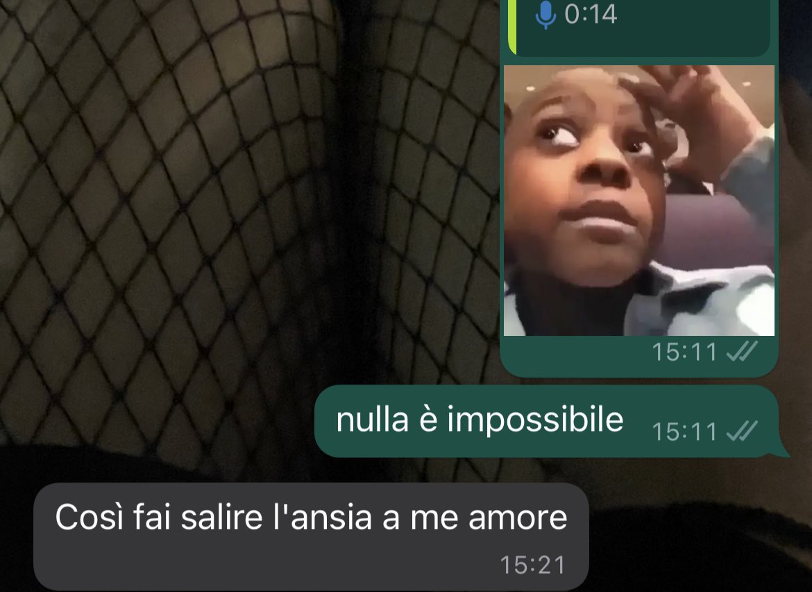 “non pensare di essere incinta perché è impossibile”