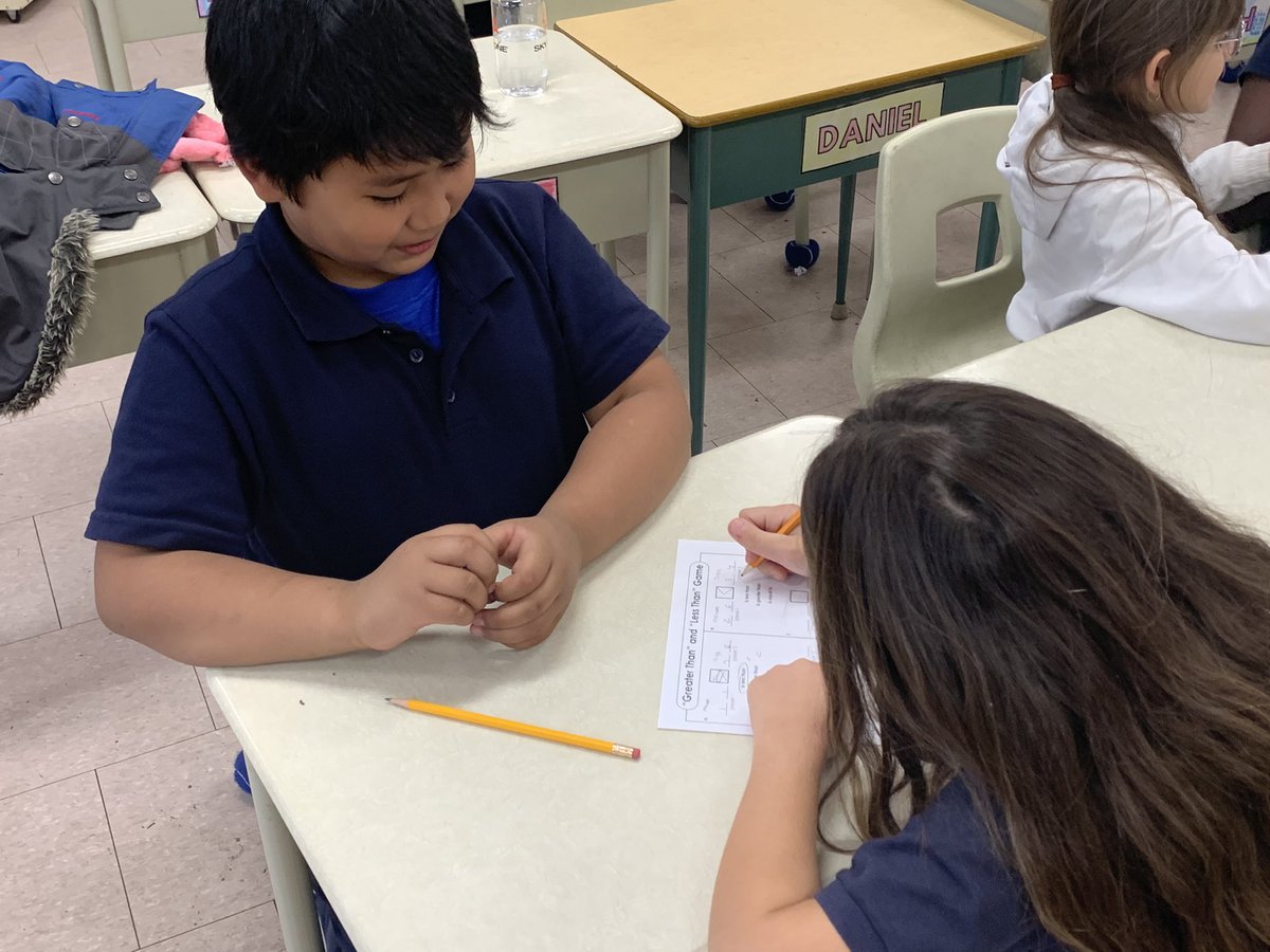 🎲 We love learning through Math Games! ❤️🎲 Students worked in partners - each person rolled a 2 or 3 digit number with their dice. They decided if their # was greater than, less than or equal to the other #. The person who rolls the highest # each time wins! <a href="/SCG_TCDSB/">St. Charles Garnier</a>