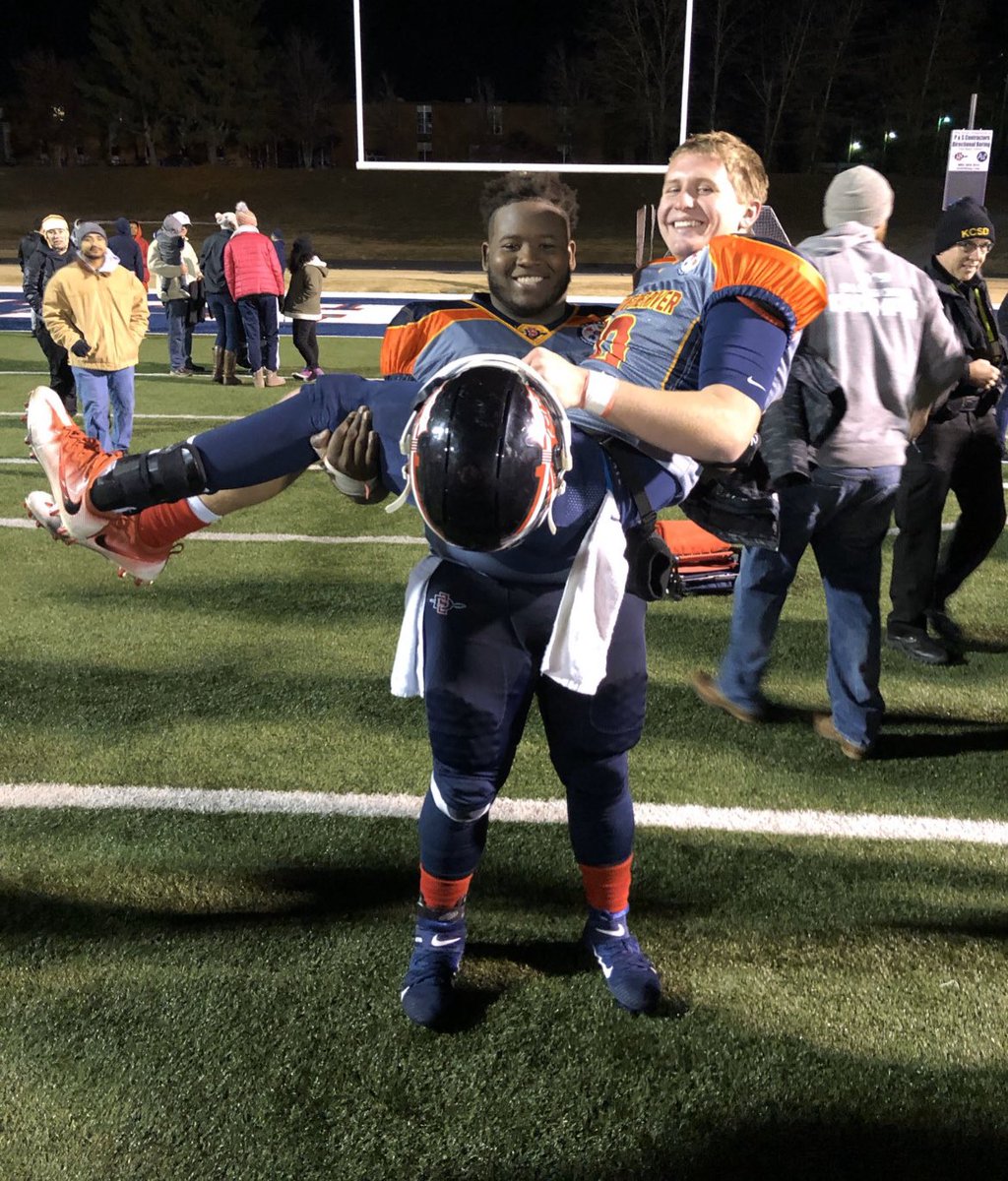 Happy senior day to <a href="/masonbrang/">Mason Brang</a> and <a href="/Truwilson62/">Jordun Wilson</a> at <a href="/cnfootball/">Carson-Newman Football</a> today. Two great examples of getting to, thriving in, and FINISHING at the next level.
