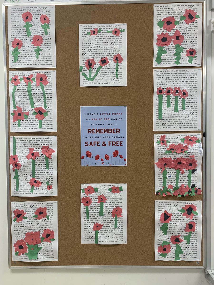 “I have a little poppy, red as red can be, to show that I remember, those who keep Canada safe &amp; free” ❤️<a href="/SCG_TCDSB/">St. Charles Garnier</a> #RemembranceDay2023