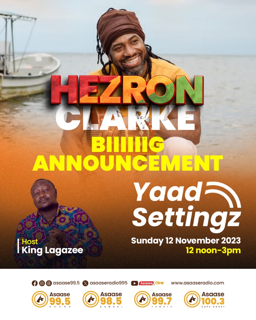 🚨🔊 Tomorrow, we drop di BIIIIIG ANNOUNCEMENT with Hezron Clarke pon #YaadSettingz on #Asaase995! 🌴🎤