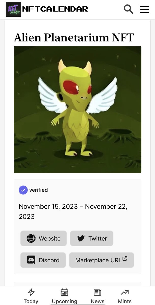 AlienNFT Planetarium-Public Mint 15th November2023 tweet media