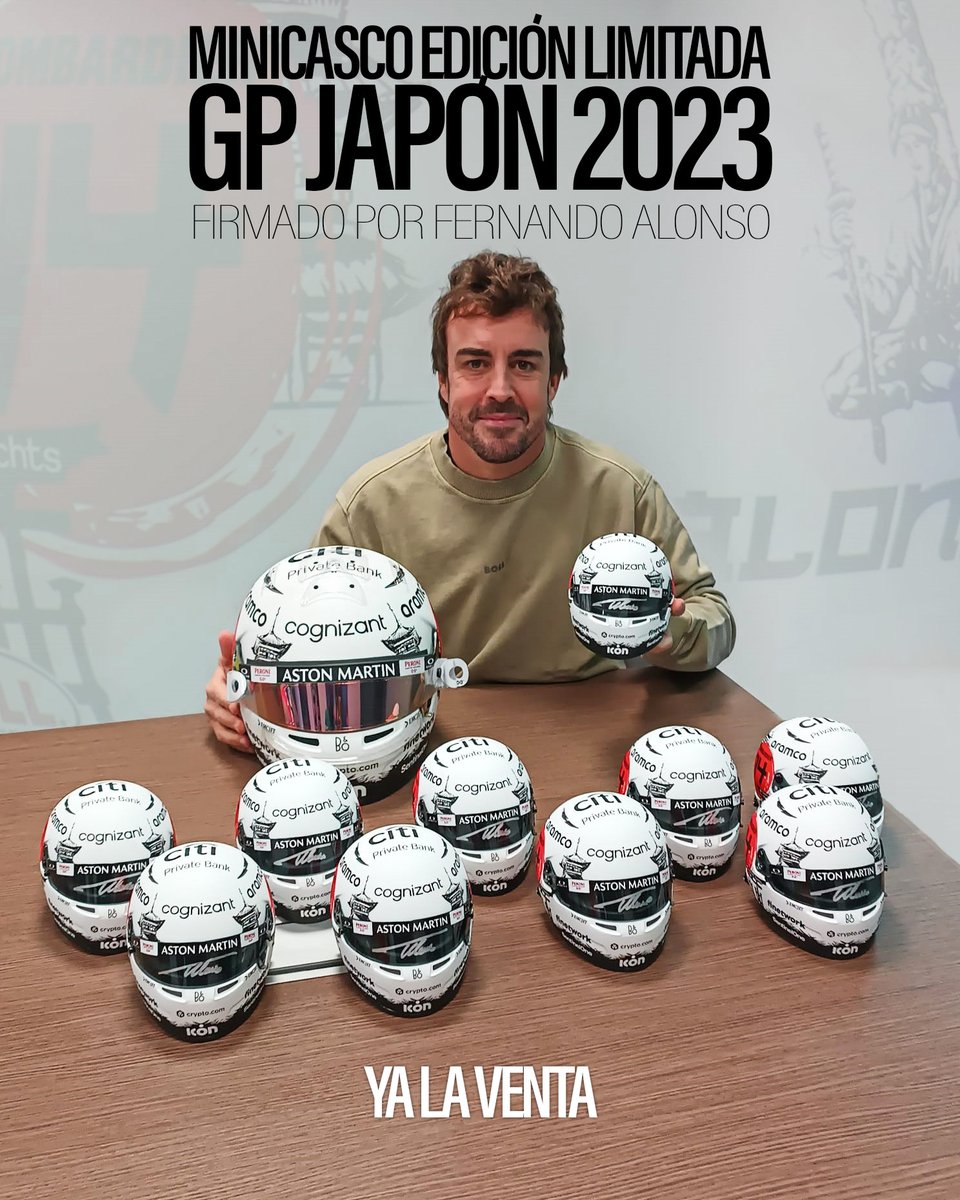 Boom!!! 💣💣 Ya está aquí el minicasco de edición limitada del GP de Japón 2023... FIRMADO por @alo_oficial ⚠️UNIDADES LIMITADÍSIMAS⚠️ museoycircuitofernandoalonso.com/producto/mini-…