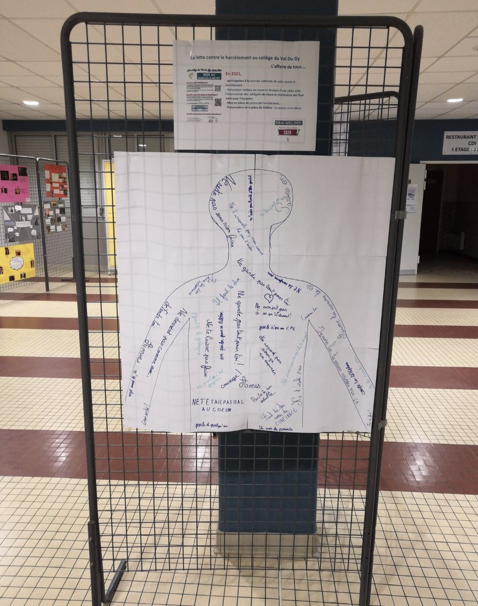 Jlasak's tweet photo. ✅ Journée #NonAuHarcèlement au CLG Val du Gy - Avesnes le Comte.
✅ Au programme : sensibilisation, étude  d’un cas et réflexions sur les conduites à tenir en tant que victime, témoins et auteurs.
👏De beaux messages d’espoir affichés !!
#NAH @ota_dsden62 @dsden62 @AcLille https://t.co/zQFY0UVVyI