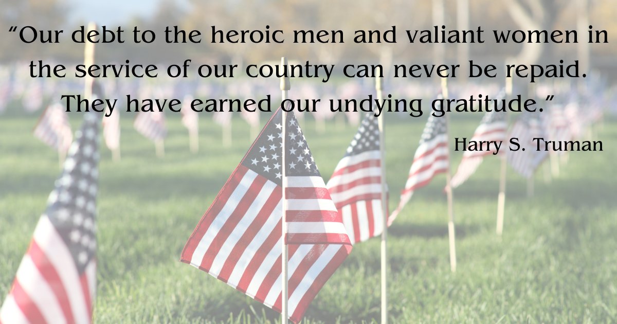 We honor all those who have served our country and protected our freedom. We are forever grateful for their service and sacrifices. #VeteransDay2023