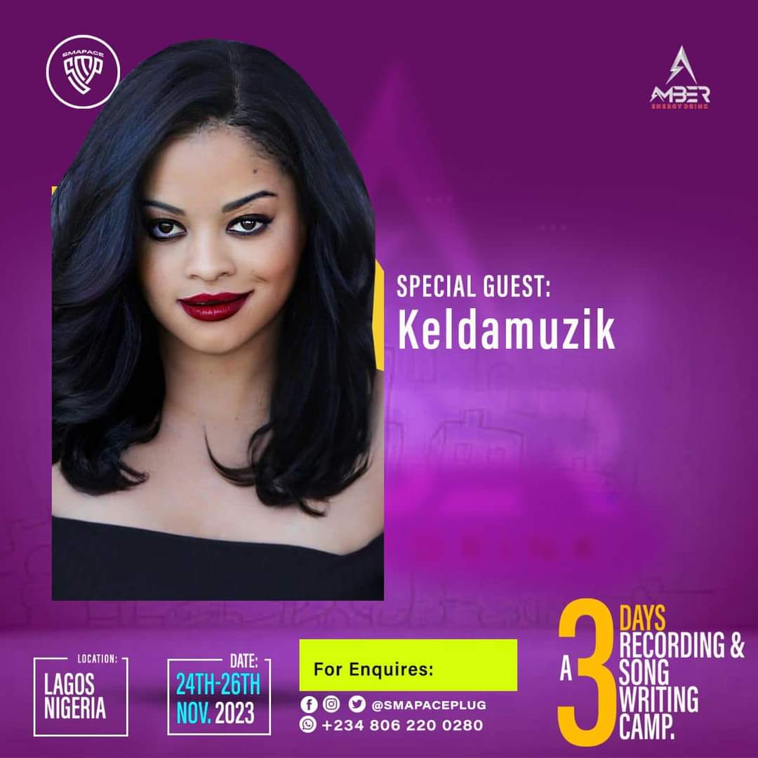 Keldamuzik's tweet photo. We're delighted to welcome @keldamuzik as our special guest for the 3-day Recording and Songwriting Camp. She'll be joining us virtually, promising an exciting time with her and her brand, @weartamz
#recordingcampinlagos #music #diva #divalife #Keldamuzik #kelda #RapMusic https://t.co/ksc9VR2fSw