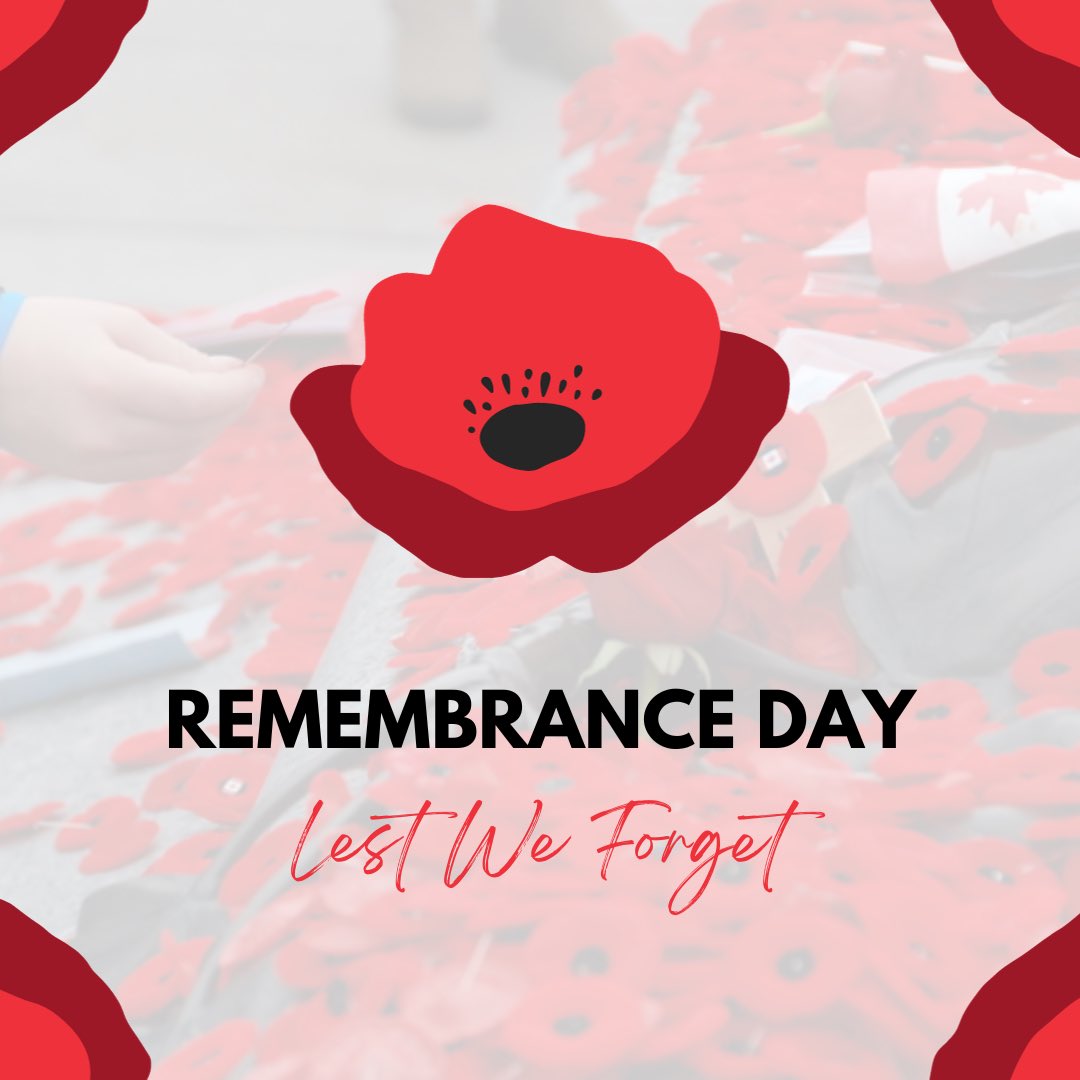 Today we honour those who sacrificed their lives to serve and protect our country🇨🇦. We encourage everyone to take a moment of reflection and respect for our veterans. #lestweforget🌹