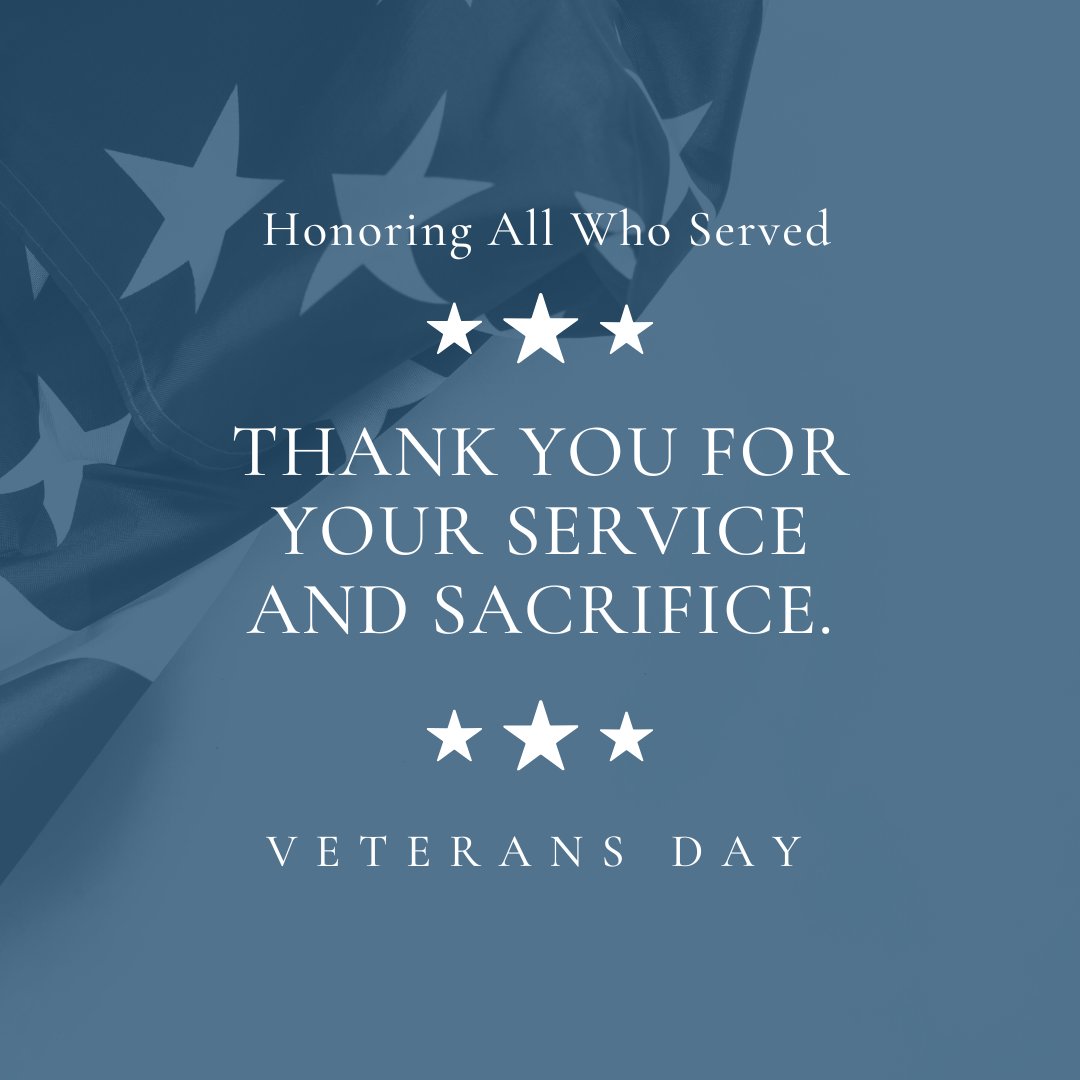 Today, we recognize that freedom isn't free. We are grateful for our veterans who have served and sacrificed for our freedom. 🇺🇸 Thank You Veterans 🙏❤️ #veteransday #thankyouforyourservice #service #sacrifice #freedom