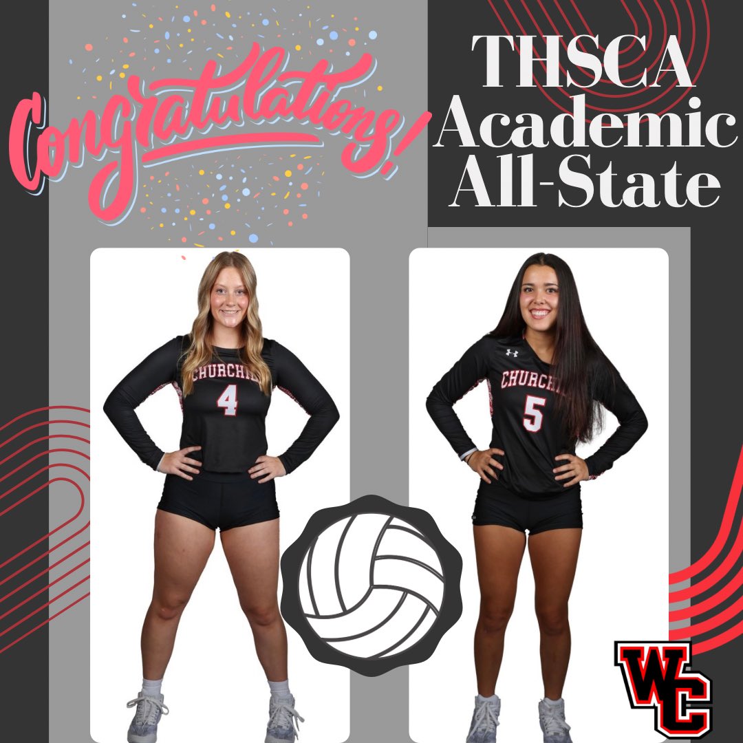 Congratulations to our seniors, Ella Pruske and Alyssa Garcia on being named to the THSCA Academic All-State Team!! Well done ladies!! #studentathlete