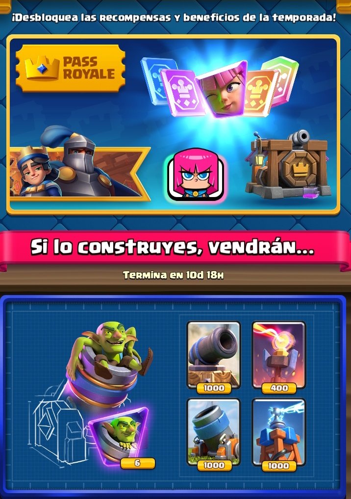 Sorteo activo para la nueva temporada de #ClashRoyale . 
Sorteo activo: un pase de batalla oro y la oferta del mortero. Dos ganadores. 
Requisitos: rt a este Post. 
Seguir la cuenta <a href="/OuklaN1999/">Oukgg</a> 
Seguirme en Twitch: twitch.tv/Oukgg?sr=a
 
Menciona un amigo tuyo, no famoso.