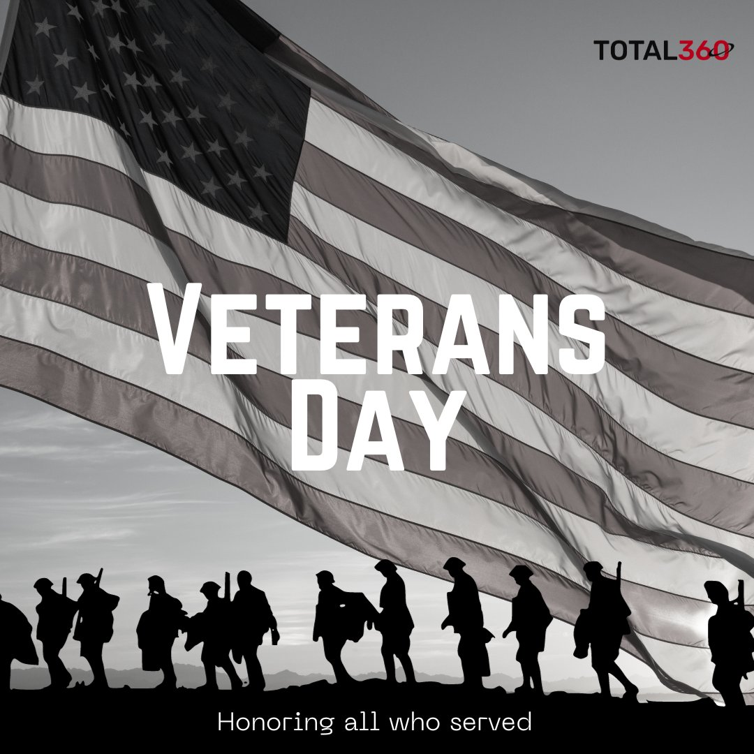 TOTAL360_'s tweet photo. Today and every day we honor those who have served our country. You are appreciated more than words can express. Remember to take time to thank someone who has, is or will serve. 

#veteransday #thankyou #total360 https://t.co/Zut7JplZMX