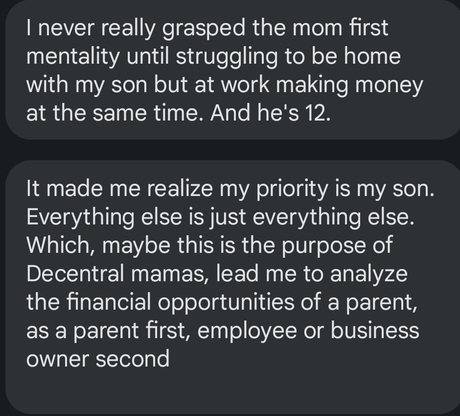 Love this message so much ❤️ 
Changing hearts and minds. 
Big thanks to the Decentral Mamas member that shared this with me.