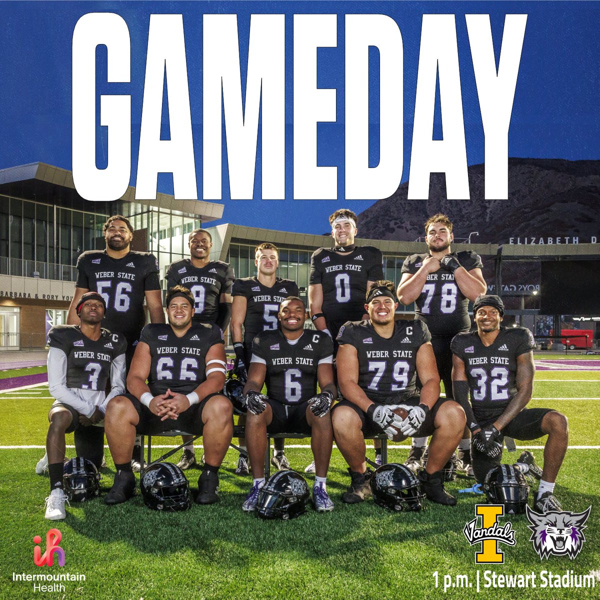 GAMEDAY!

Final home game and it's Senior Day! 

🏈: vs. #4 Idaho
🏟️: Stewart Stadium
🕐: 1:00 p.m.
📺: ESPN+
📻: 103.1 FM "The Wave"

LET'S GO! 

#WeAreWeber