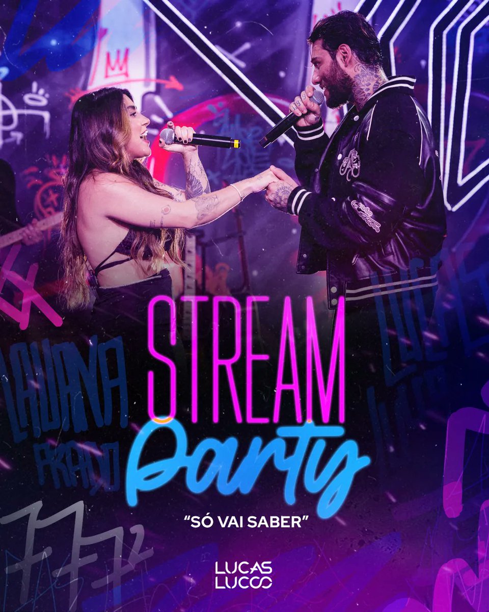 lucaslucconews's tweet photo. Vem aí nossa Stream Party de “Só vai saber”! 🔥

E pra isso, preparamos uma playlist especial com alguns novos sucessos do Lucas e da Lauana!

+ https://t.co/e7TAeoWYqF