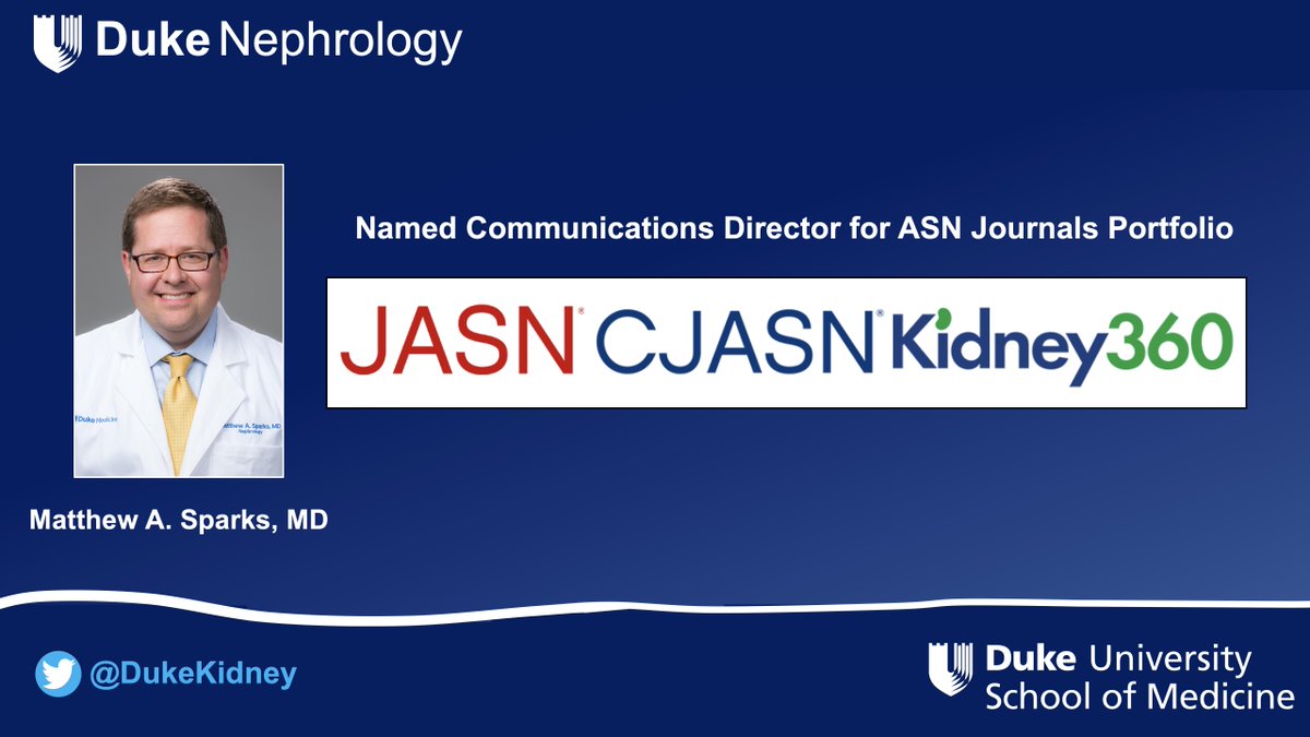 Duke Kidney (@dukekidney) on Twitter photo Congrats to <a href="/Nephro_Sparks/">Matthew Sparks, MD</a> named Communications Director for @ASNkidney ASN Journals Portfolio starting January 1st, 2024 <a href="/JASN_News/">JASN_News</a> @CJASN <a href="/ASNKidney/">American Society of Nephrology</a>360 Congrats to <a href="/Nephro_Sparks/">Matthew Sparks, MD</a> named Communications Director for @ASNkidney ASN Journals Portfolio starting January 1st, 2024 <a href="/JASN_News/">JASN_News</a> @CJASN <a href="/ASNKidney/">American Society of Nephrology</a>360