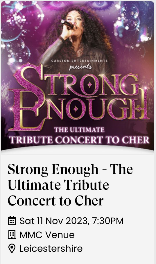 Strong Enough the ultimate Cher tribute is on at MMC Venue tonight, come down to the Sorrel Fox for a pre show drink - open from 4pm