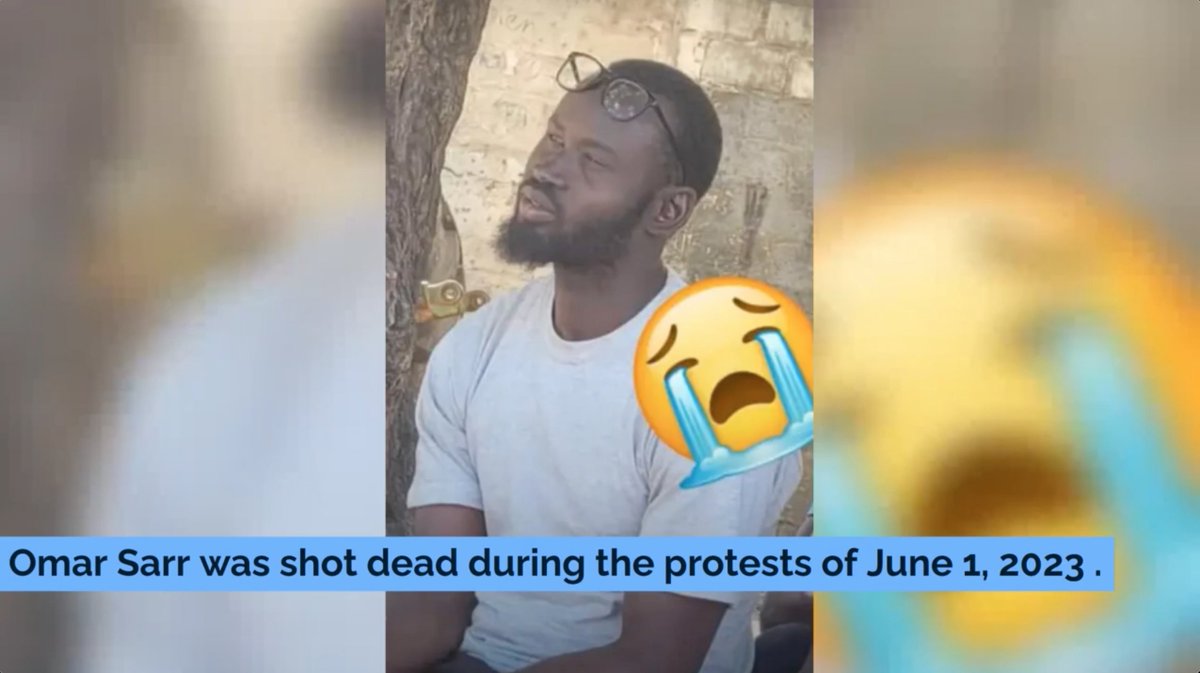 Omar Sarr a été abattu le 1er juin 2023 sur ordre du tyran Macky Sall afin de réprimer les manifestations. 

#FreeSenegal #FreeSonko #Senegal #ParisPeaceForum2023  @ParisPeaceForum