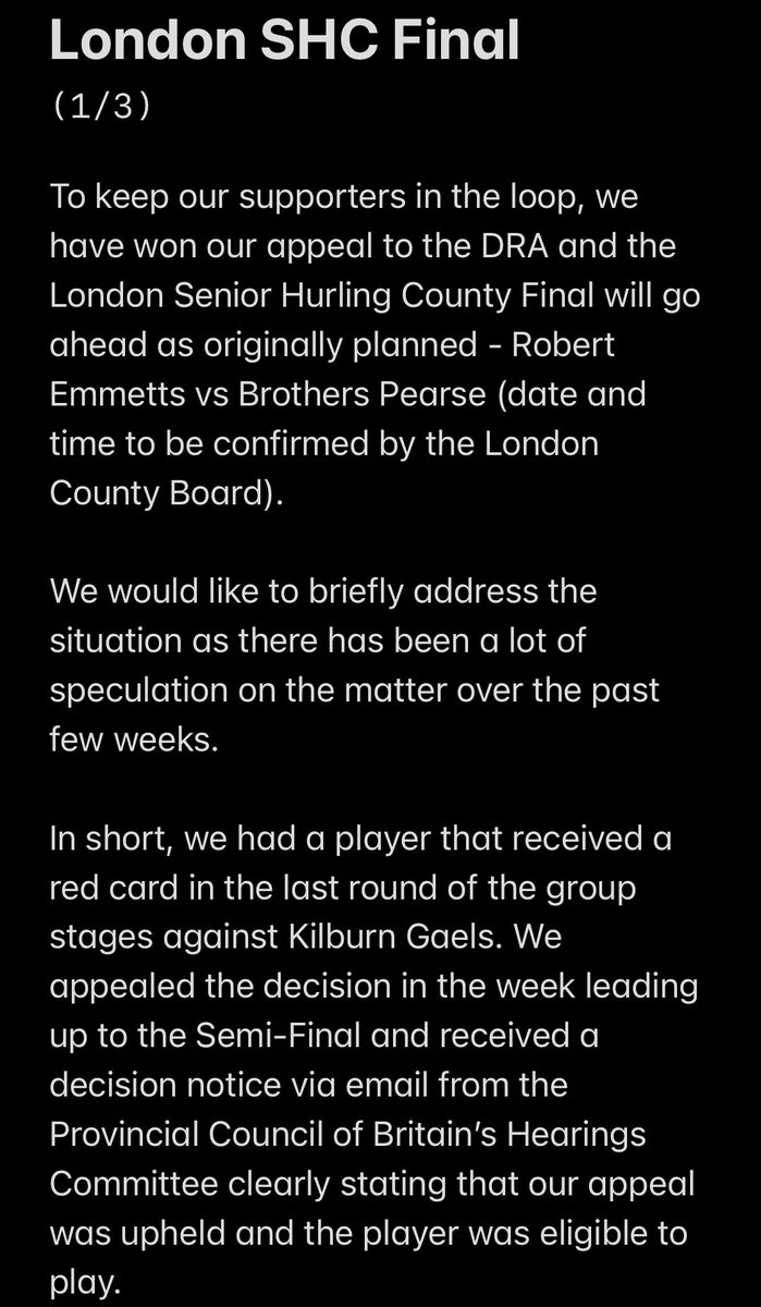 Robert Emmetts GAA tweet media