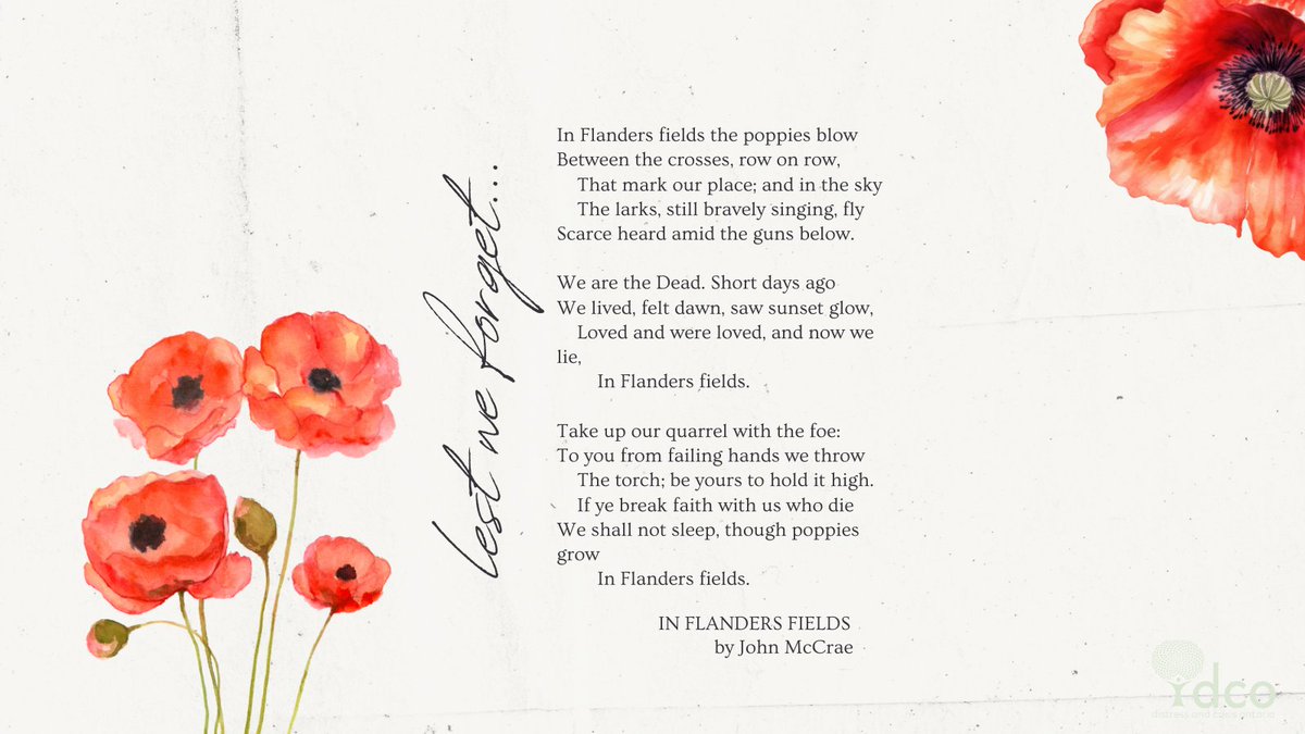 crisisontario's tweet image. On the 11th hour of the 11th day of the 11th month, we all stand as a community to honour the fallen, our veterans, and those in active service. Pause on November 11 at 11 a.m. for two minutes of silence.

Lest we forget. 

--
#remembranceday #wearapoppy #flandersfields