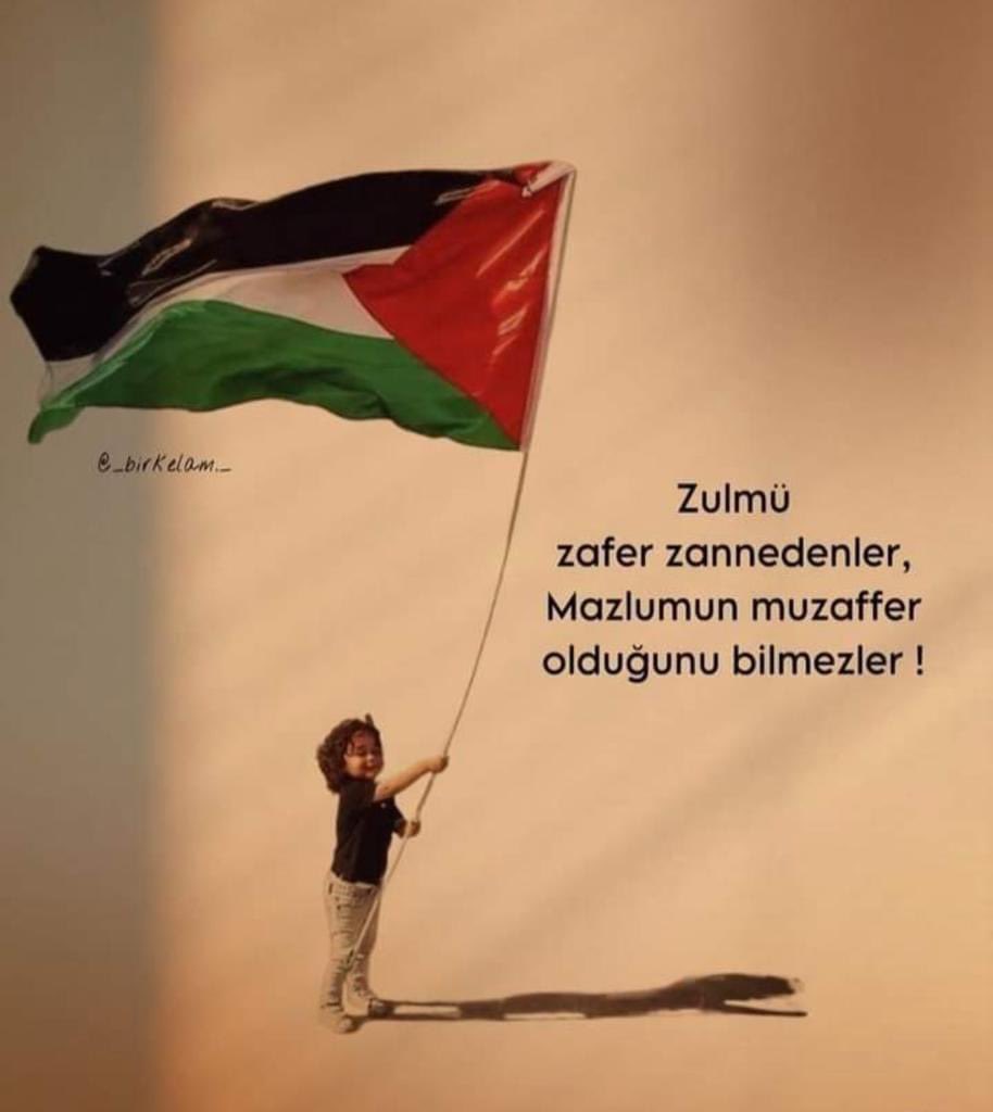 Allahım!
İnsanlığa merhamet,
Filistinli ve Gazzeli kardeşlerimize
güç ve muzafferiyet nasip eyle. 

“Küfür devam eder, Zulüm devam etmez”

#Bebekkatiliisrail 
#GazaGenocide 
#GazzedeKatliamVar