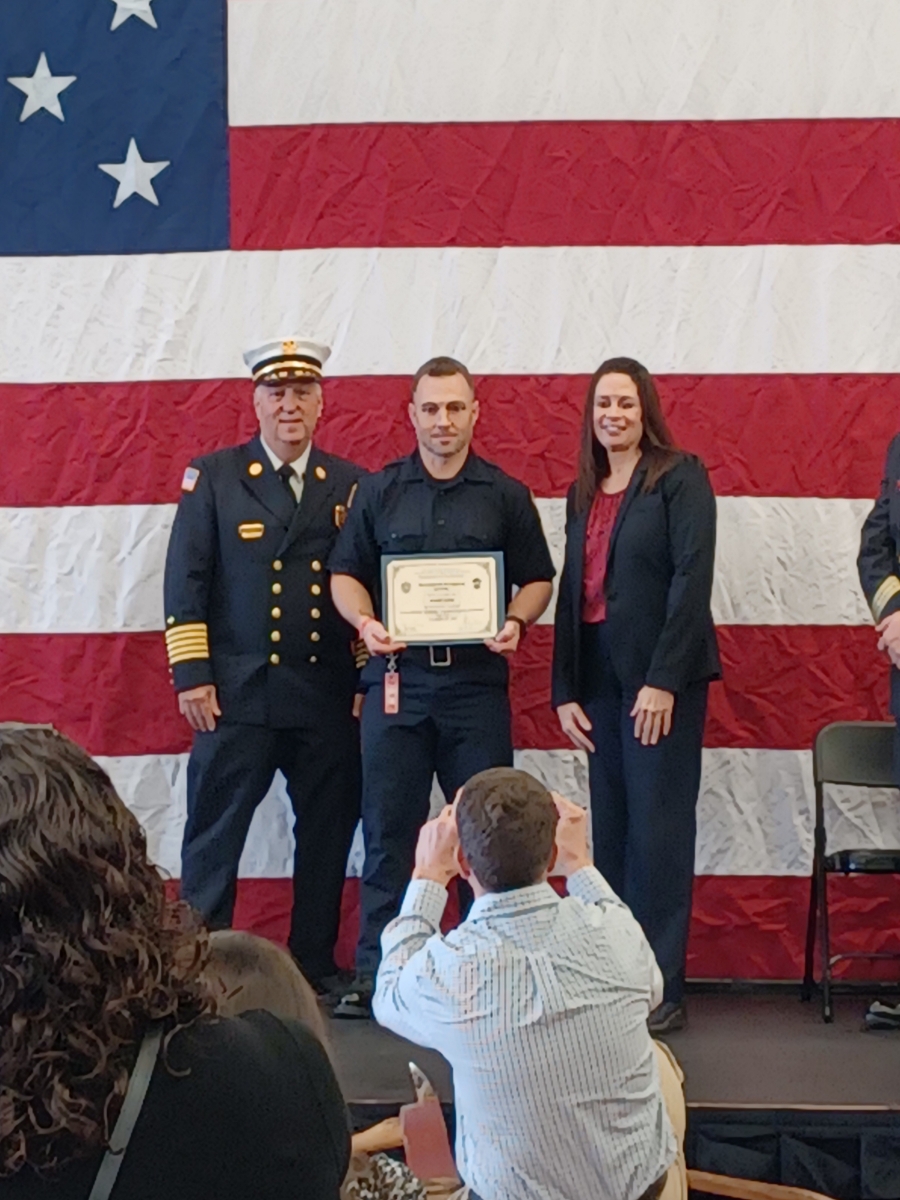 ELongFireDept's tweet photo. The East Longmeadow Fire Department would like to congratulate Firefighters Lauren Caprile and Dan Loftus on their graduation today from the Massachusetts Firefighting Academy’s 10 weeks Career Recruit Firefighter Training Program that covered all areas of firefighting. https://t.co/6rrLAIsKLb