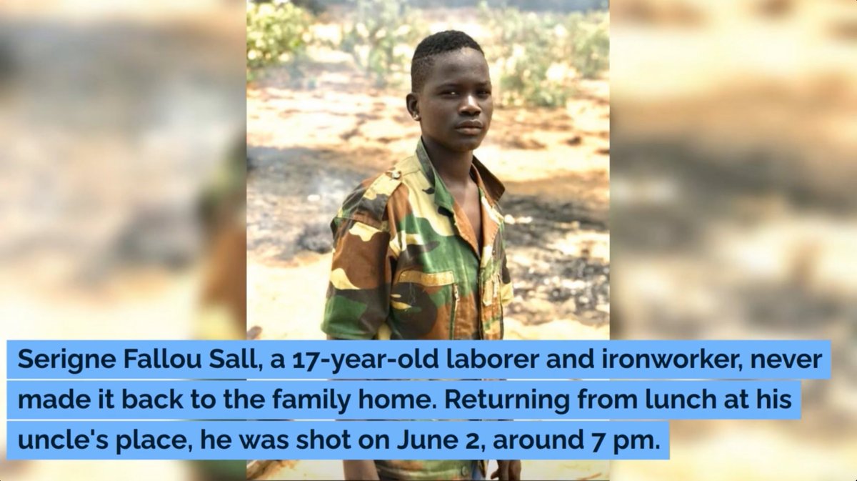 Serigne Fallou Sall, jeune homme de 17 ans, a été abattu le 2 juin sous les ordres du tyran Macky Sall pour réprimer les manifestations.
Il était en pause déjeuner sur son lieu de travail.

#FreeSenegal #FreeSonko #Senegal #ParisPeaceForum2023  @ParisPeaceForum