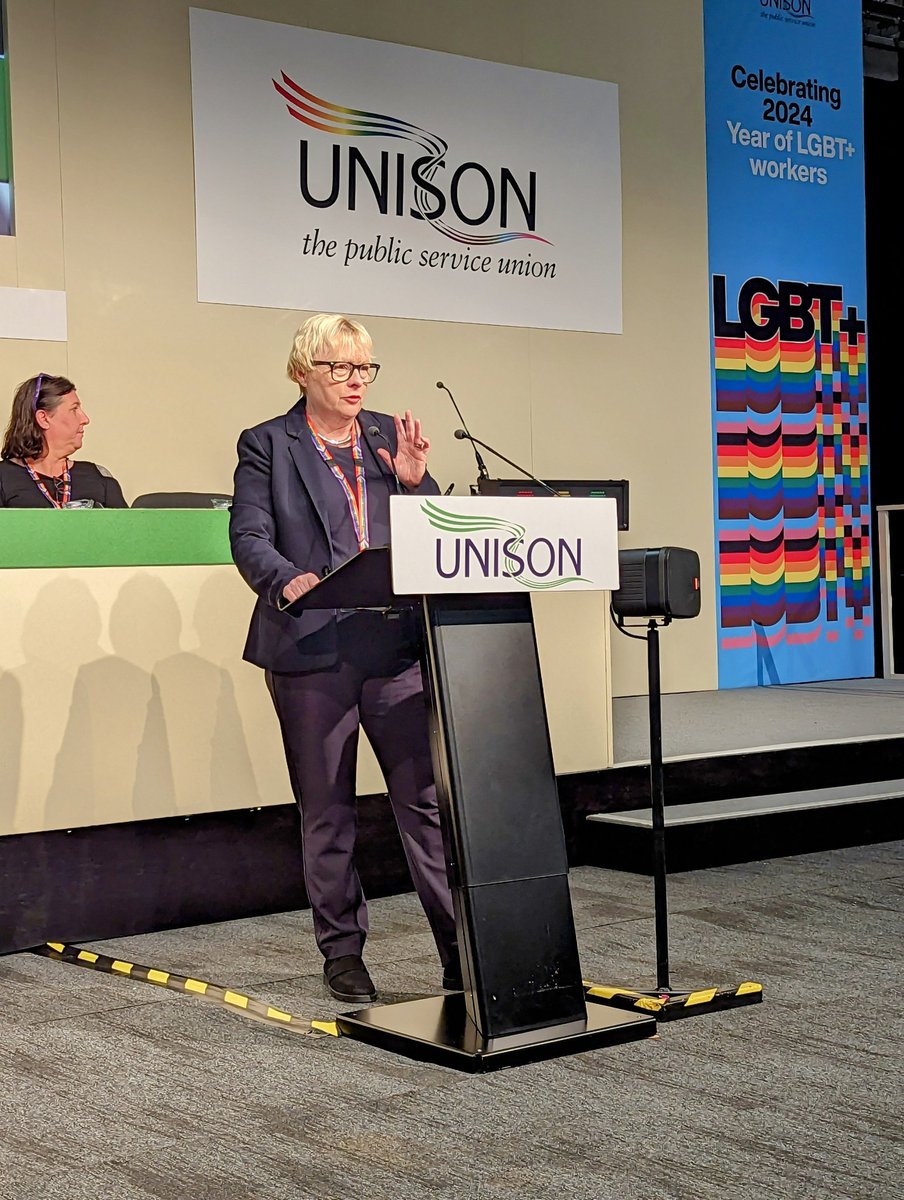 'I am a proud feminist and I am a proud trans ally. And I don't think there is any contradiction between the two.' Thank you @angelaeagle for your inspiring words to @unisontheunion #ulgbtplus23 conference 🏳️‍🌈🏳️‍⚧️