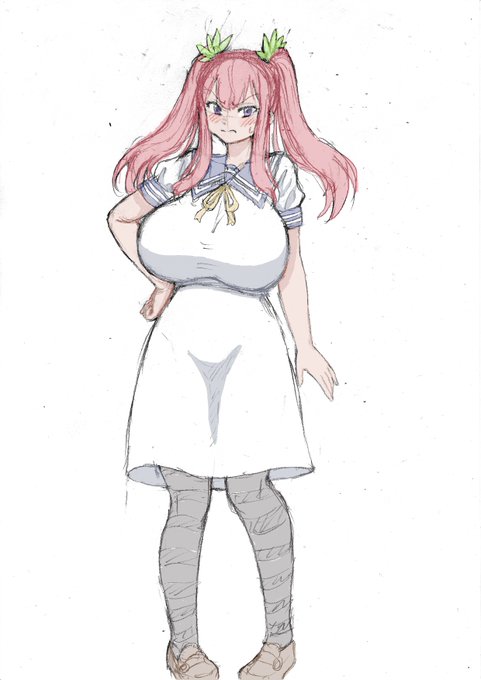 ツンデレ幼馴染のデザインをしようと思ったものの、ツインテールにするか別の髪型にするか悩みます。全体的にまだもう少し良く出来るかもしれません。 