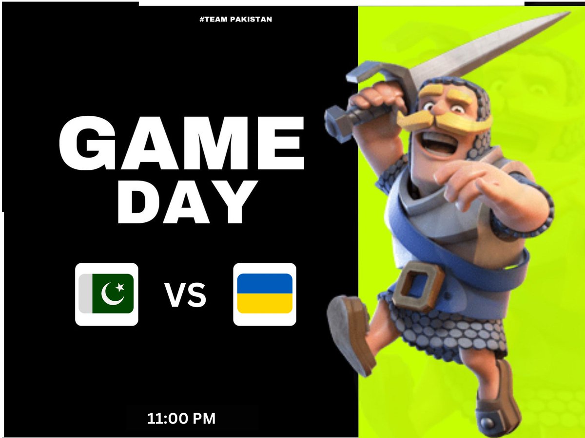 Team Pakistan CR (@teampakcr) on Twitter photo MATCH DAY! ๐ต๐ฐ
<a href="/TeamPakCr/">Team Pakistan CR</a> ๏ฝ<a href="/CR_Supremacy/">Supremacy League</a>
๐ Supremacy World Cup
โ๏ธ Qualifiers - Game 3
๐ <a href="/TeamUkraineCR/">๐ง๐๐๐ ๐จ๐๐ฅ๐๐๐ก๐</a>
โฐMonday 13/11
โณ11:00 PM PKT / 18:00 UTC
We might have had a bad start, but we wonโt go down without a fight!
We Are Better Prepared!
#TeamGreen MATCH DAY! ๐ต๐ฐ
<a href="/TeamPakCr/">Team Pakistan CR</a> ๏ฝ<a href="/CR_Supremacy/">Supremacy League</a>
๐ Supremacy World Cup
โ๏ธ Qualifiers - Game 3
๐ <a href="/TeamUkraineCR/">๐ง๐๐๐ ๐จ๐๐ฅ๐๐๐ก๐</a>
โฐMonday 13/11
โณ11:00 PM PKT / 18:00 UTC
We might have had a bad start, but we wonโt go down without a fight!
We Are Better Prepared!
#TeamGreen