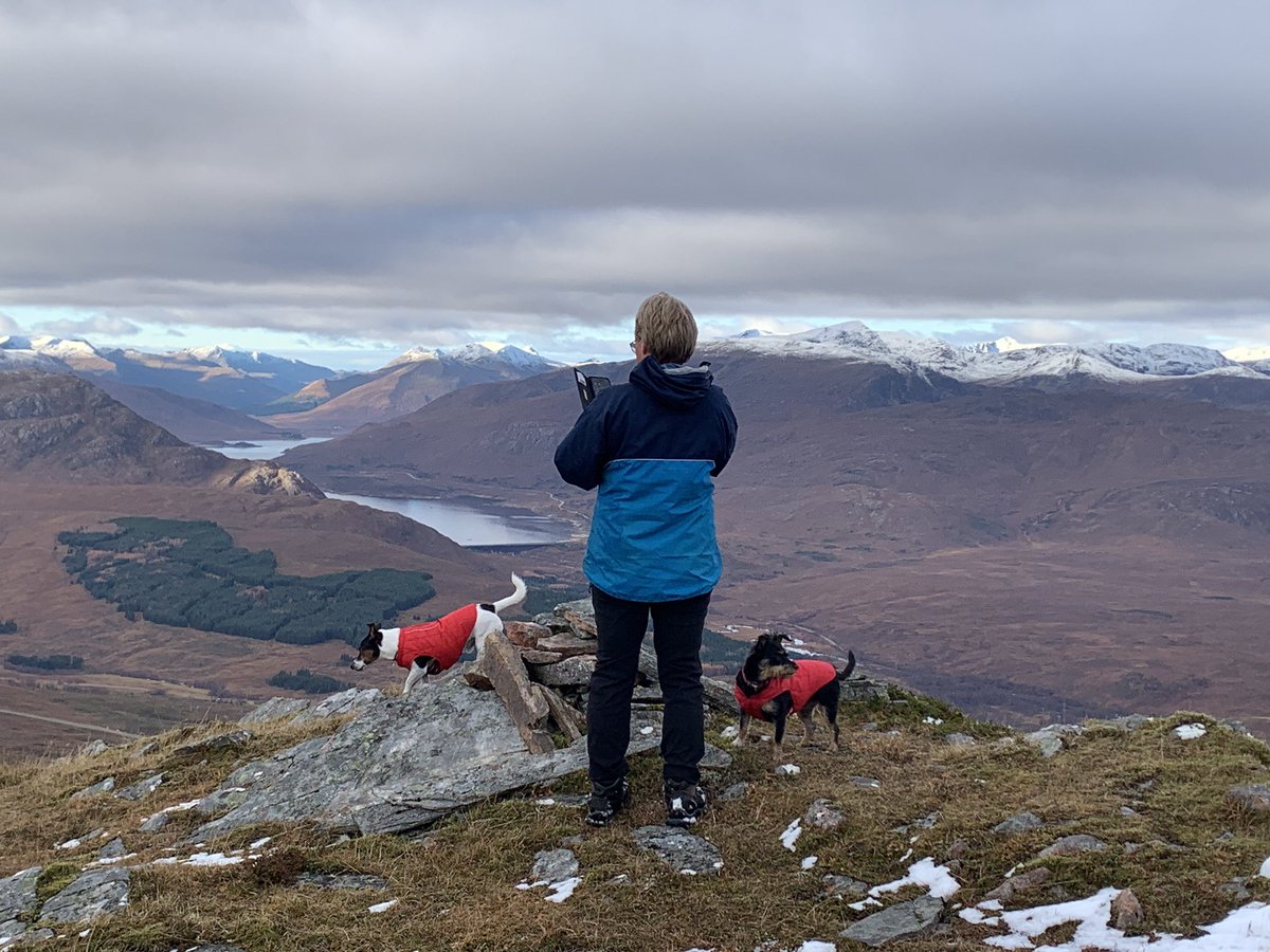 Snow capped sunlit summits in the west Highlands #MeallDubh between #GlenGarry and #GlenMoriston #Corbett