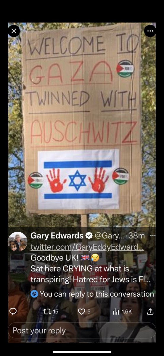 Absolutely not a hate filled demonstration today. Please look up Auschwitz then look at  the word War. <a href="/CST_UK/">CST</a>