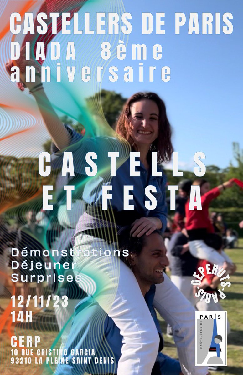 Geperuts's tweet photo. Coucou! 🤸♀️
Demain, nous fêterons le 8e anniversaire de la colla !🥳
📍Rendez-vous à 13h30 au CERP.
Préparez mains, faixes, pieds et chemises!! 💙👏🏼💪🏽
#EnsemblePlusHaut #castells #castellers #somcastellers #colla #collacastellera #assaig #orgulldecolla #orgullcasteller https://t.co/fVc5DFKjBG