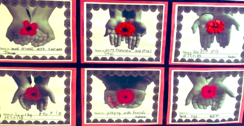 Peace is in Our Hands <a href="/deSalesTCDSB/">St. Francis de Sales</a> #LestWeForget2023 #RememberanceDay 🙏🏽