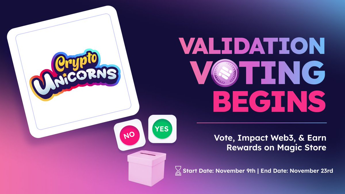🦄 Get Ready for <a href="/crypto_unicorns/">Crypto Unicorns</a> - A Magical PvP Game on Polygon! 🔥

🦄 Choose your Unicorn empire's fate
🎑 Harvest &amp; Craft
⚔️ Prove your Unicorn's power in PvP &amp; mini-games

Vote for Crypto Unicorns and EARN on the Magic Store 👇💸
magic.store/app/crypto-uni…