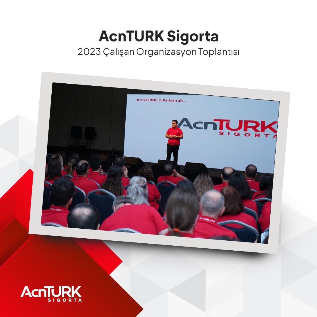 Değerli yöneticilerimizle AcnTURK Sigorta 2023 Çalışan Organizasyonumuzda bir aradaydık. Yönetim Kurulu Başkanımız Murat Büyükçelebi ve Genel Müdürümüz Ali Murat Dişci keyifli toplantımızda yaptıkları konuşmalarda 2024 yılına dair sektörel hedeflerini bizlerle paylaştılar.