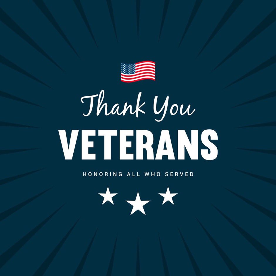 Today we honor all of those who have bravely and selflessly served our country. Thank you, veterans. #VeteransDay