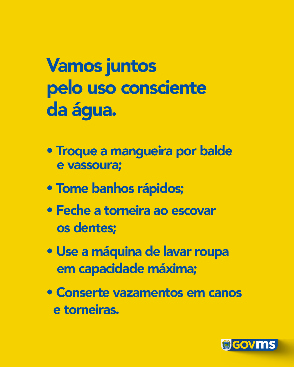 GovernoMS's tweet photo. A onda de calor chegou, e com ela, o aumento no consumo de água. Atitudes simples no dia a dia de cada um fazem a diferença e contribuem para que todos tenham acesso à água tratada sem interrupções. Confira! #GovMS #FazerBemFeito #FazerDarCerto #Sanesul #usoconscientedaágua https://t.co/WzcPYRyy2E