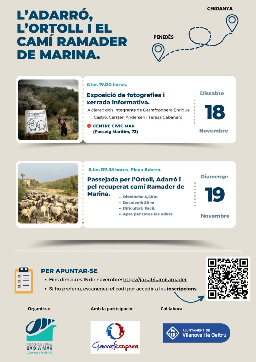 avbarridemarvng's tweet photo. L'Adarró, L'Ortoll i el recuperat Camí Ramader de Marina. Ho voleu conèixer bé? Doncs us esperem. #fembarri https://t.co/WnQmV22VO7