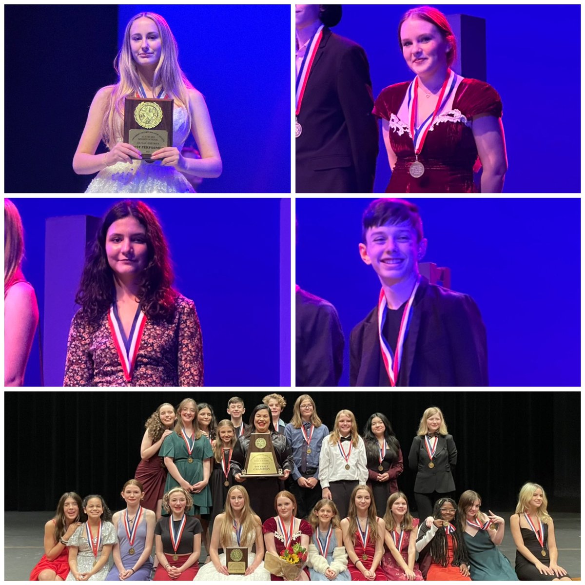 WE DID IT! DISTRICT CHAMPS! Shout out to Phoebe for winning Best Performer, Molly for winning All Star Cast, Maggie for winning Honorable Mention All Star Cast, and Dane for winning All Star Technician! #wearecolts <a href="/CovingtonMSFAA/">Covington Fine Arts Academy Department</a> <a href="/AustinISD/">Austin ISD</a>