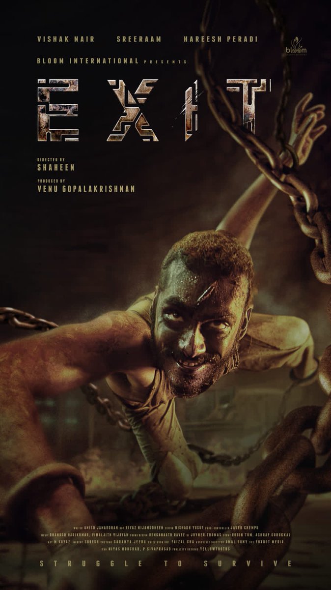 TBO_Updates's tweet photo. The Character Reveal Poster of #Exitthefilm ๐ฌ
A human character on animal flow and have no dialogues!
#Vishaknair #VenuGopalakrishnan #Sreeram #HareeshPeradi #Shaheen #Exit #BCcreatives @trendytollyPR https://t.co/7ItrH4uO5B