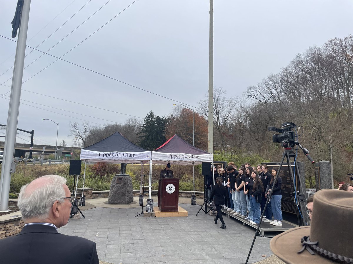 CountyDuerr's tweet photo. Had the privilege of taking part in @MtLebanonPA and @Upper_St_Clair’s Veteran’s Day ceremonies yesterday. Thanks so much to everyone who came out to celebrate and honor our veterans community, for to both USC and Lebo for putting on these excellent events every year. https://t.co/tBRM9weHmS