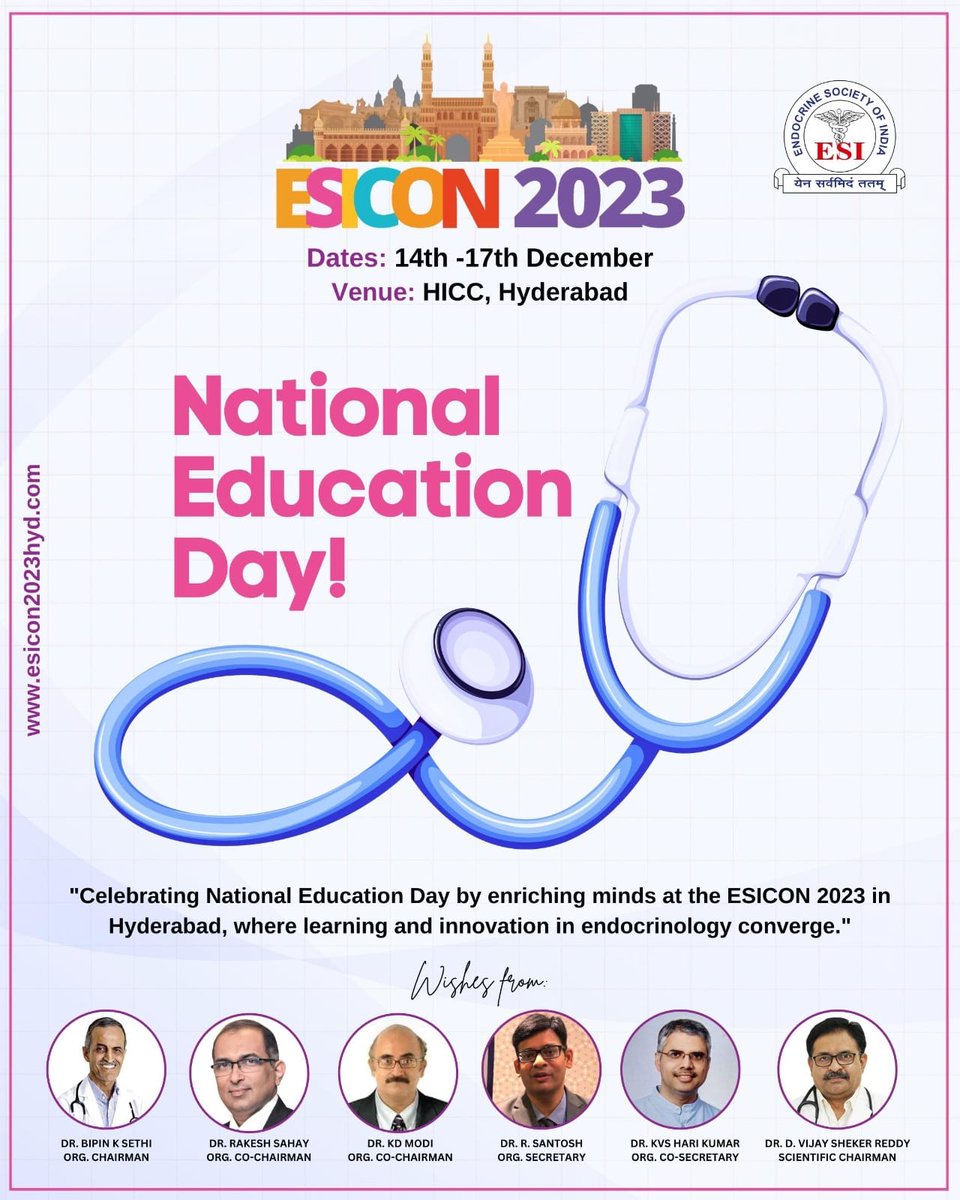 “Education is the passport to the future, for tomorrow belongs to those who prepare for it today.” #ESICON2023 #Hyderabad #knowledgeispower #awareness #glucocrinology #endocrinology #healthylifestyle #unlockhappiness @AskDrShashank @DrAmbrishMithal @SanjayKalraDr1 @sahayrk