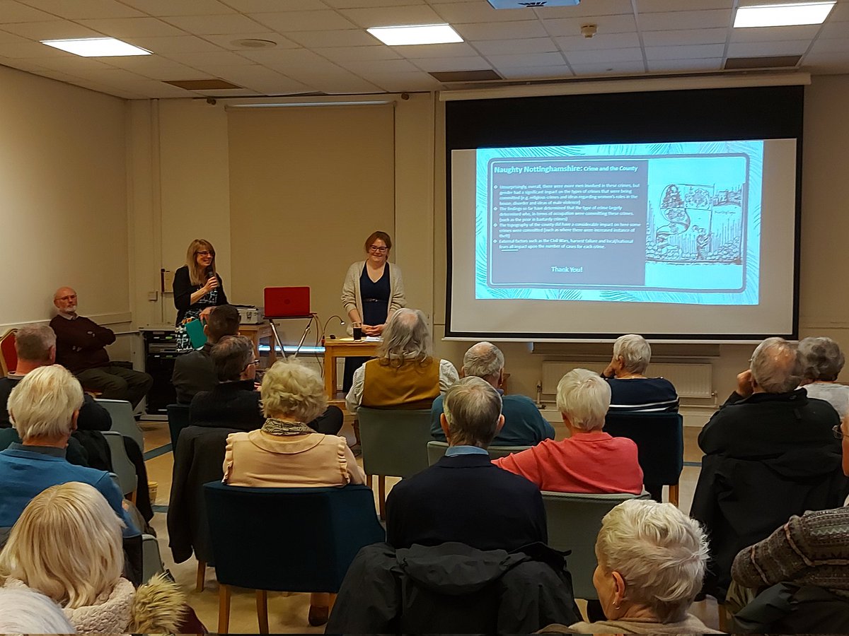 Our thanks to <a href="/NRHodgson_Hist/">Dr. Natasha R. Hodgson</a> for chairing this year's Nottinghamshire History Lecture given by <a href="/Erin_History/">Erin Newman</a> on criminality in the county during the 1630s inc. religious, disorder, economic and domestic lawbreaking recorded in the Quarter Sessions. Good luck with your PhD, Erin!